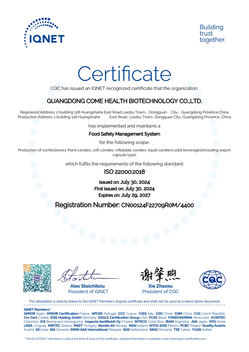 IQNET / CQC recognition