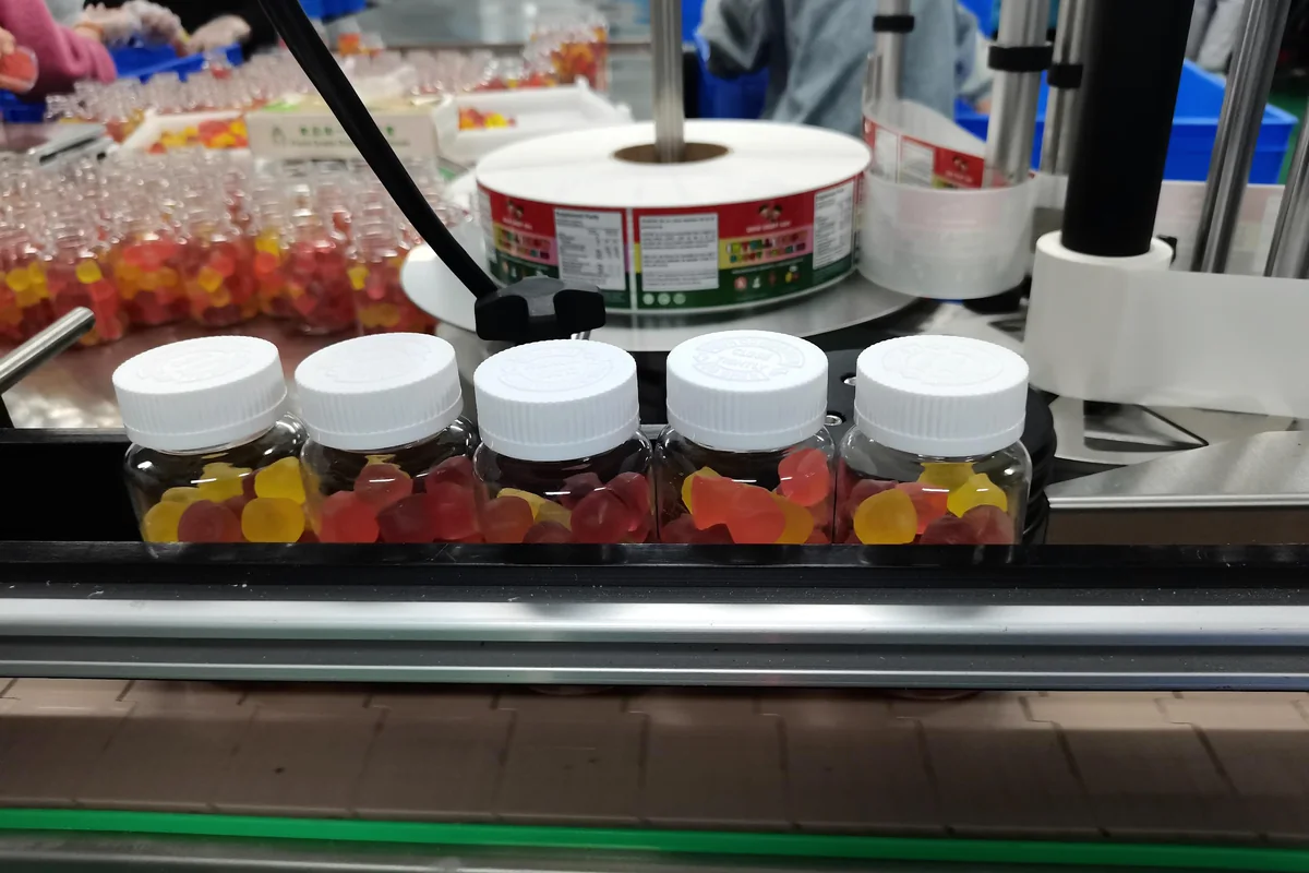 MITEYO dietary supplement bottle packaging and labeling line